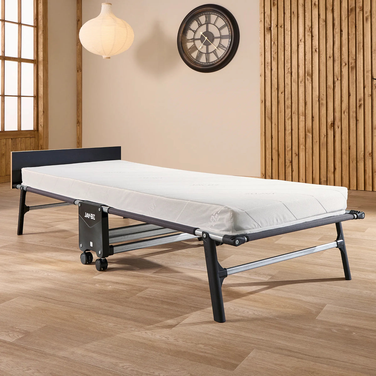 Rollaway Folding Bed with Comfort Mattress – front three-quarter view