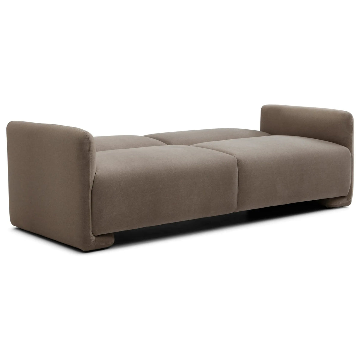 Murphy Taupe Velvet Sofa Bed – studio isolated view of sofa bed