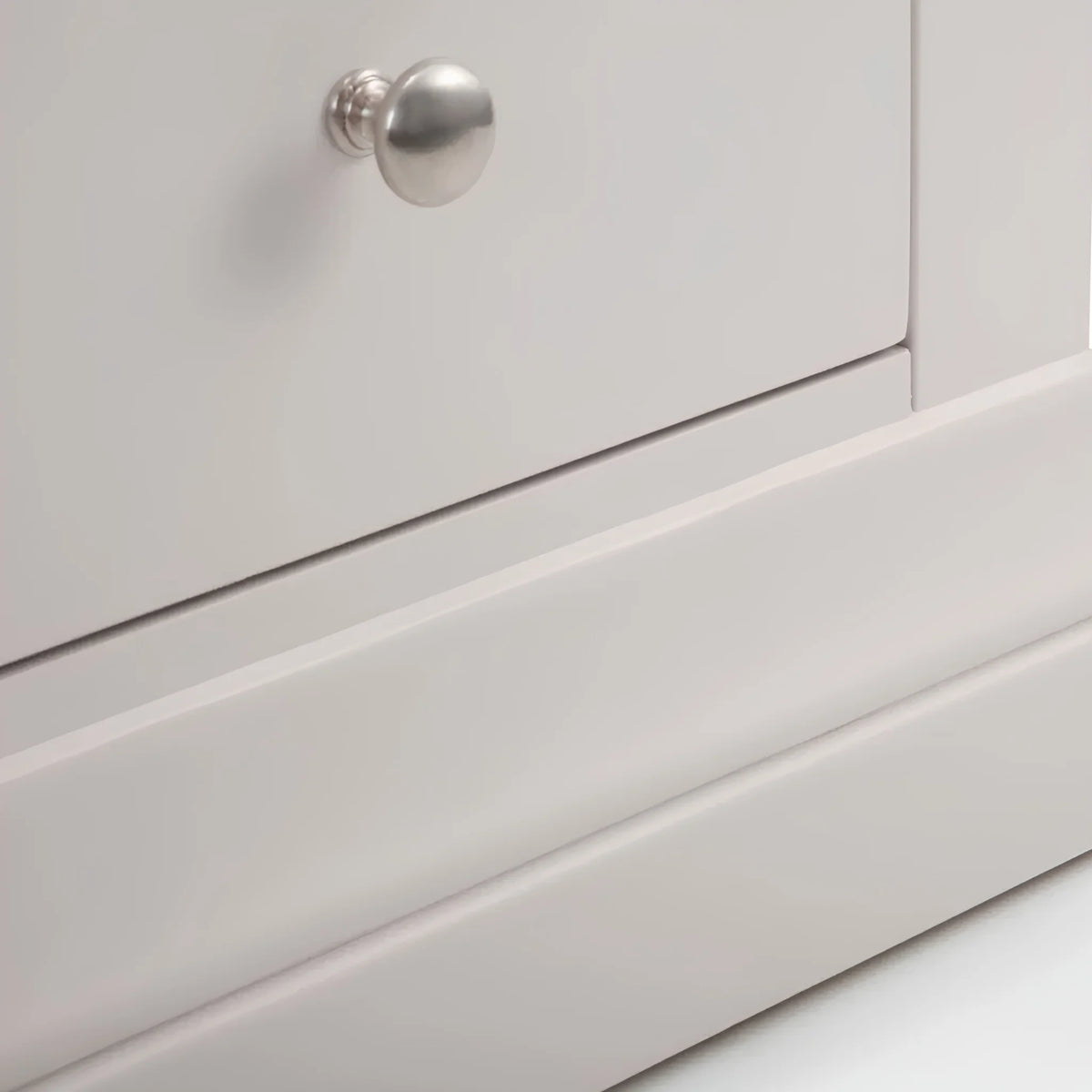 Clermont Grey Wooden 2-Door Combination Wardrobe – bottom drawer detail close-up 