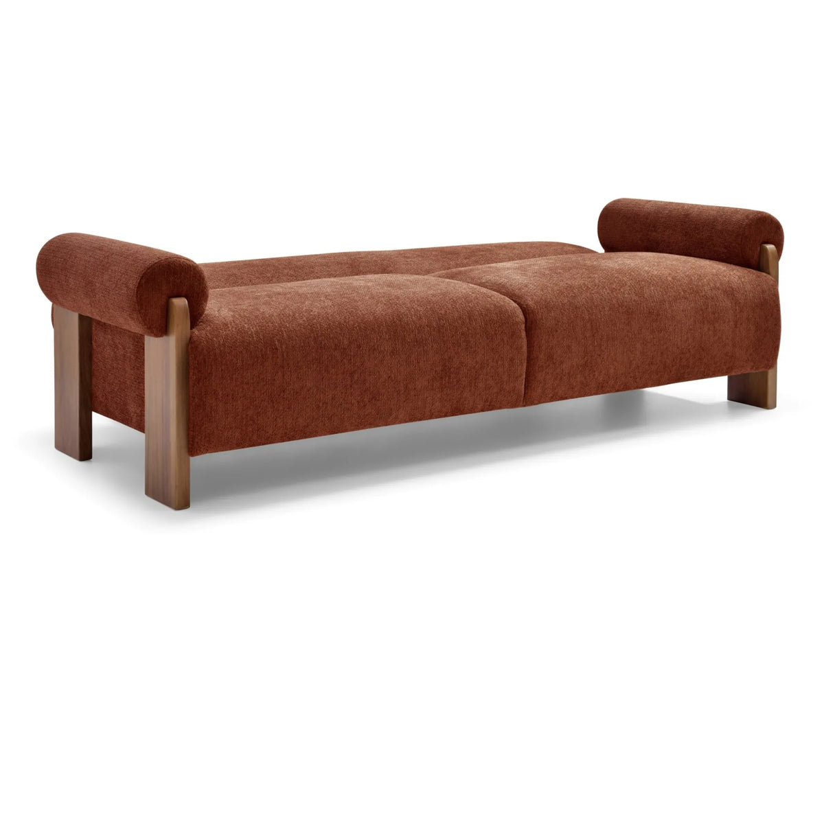 Mila Orange Chenille Sofa Bed – studio isolated view of sofa bed