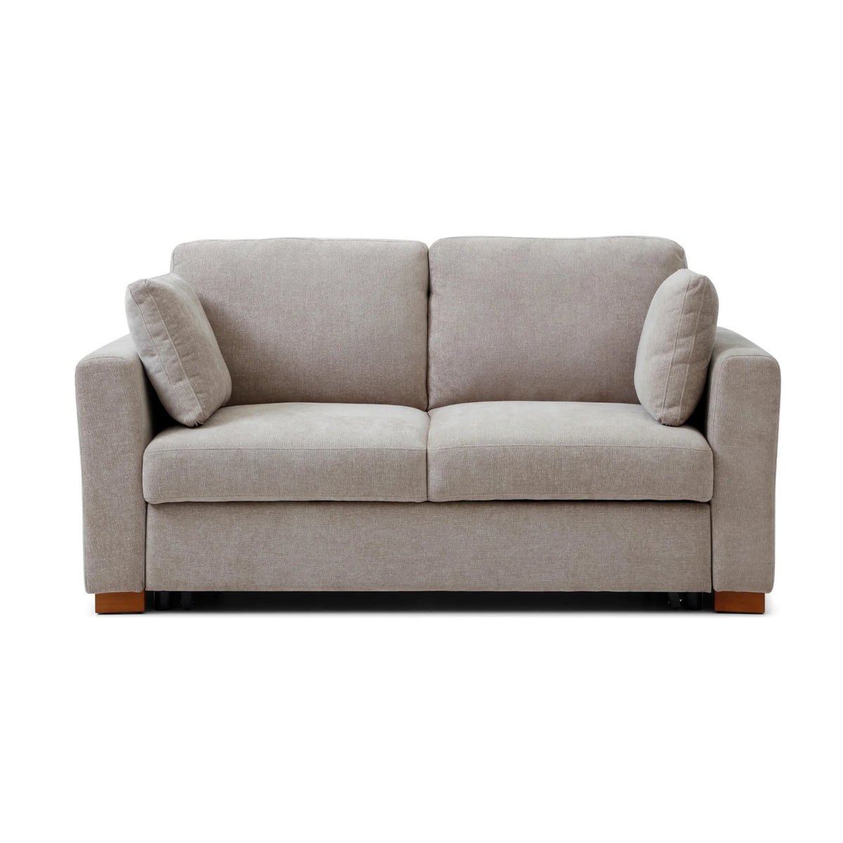 Sorrento Taupe Sofa Bed – studio front view on white background