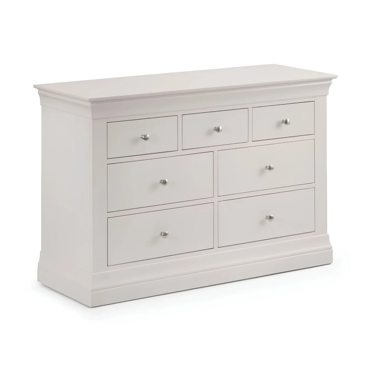 Clermont Grey Wooden 7-Drawer Chest – front view with closed drawers