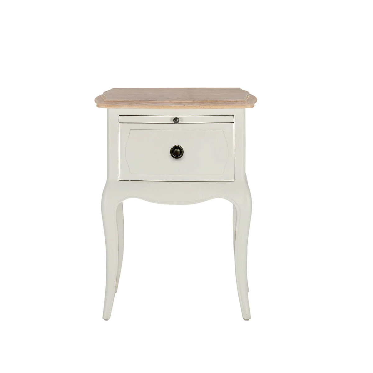 Amelie White Wooden 1-Drawer Bedside Table – front view