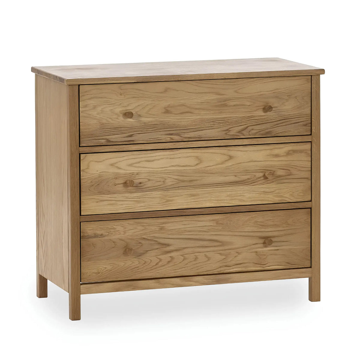 Coxmoor Oak 3-Drawer Chest – full front view on a plain surface