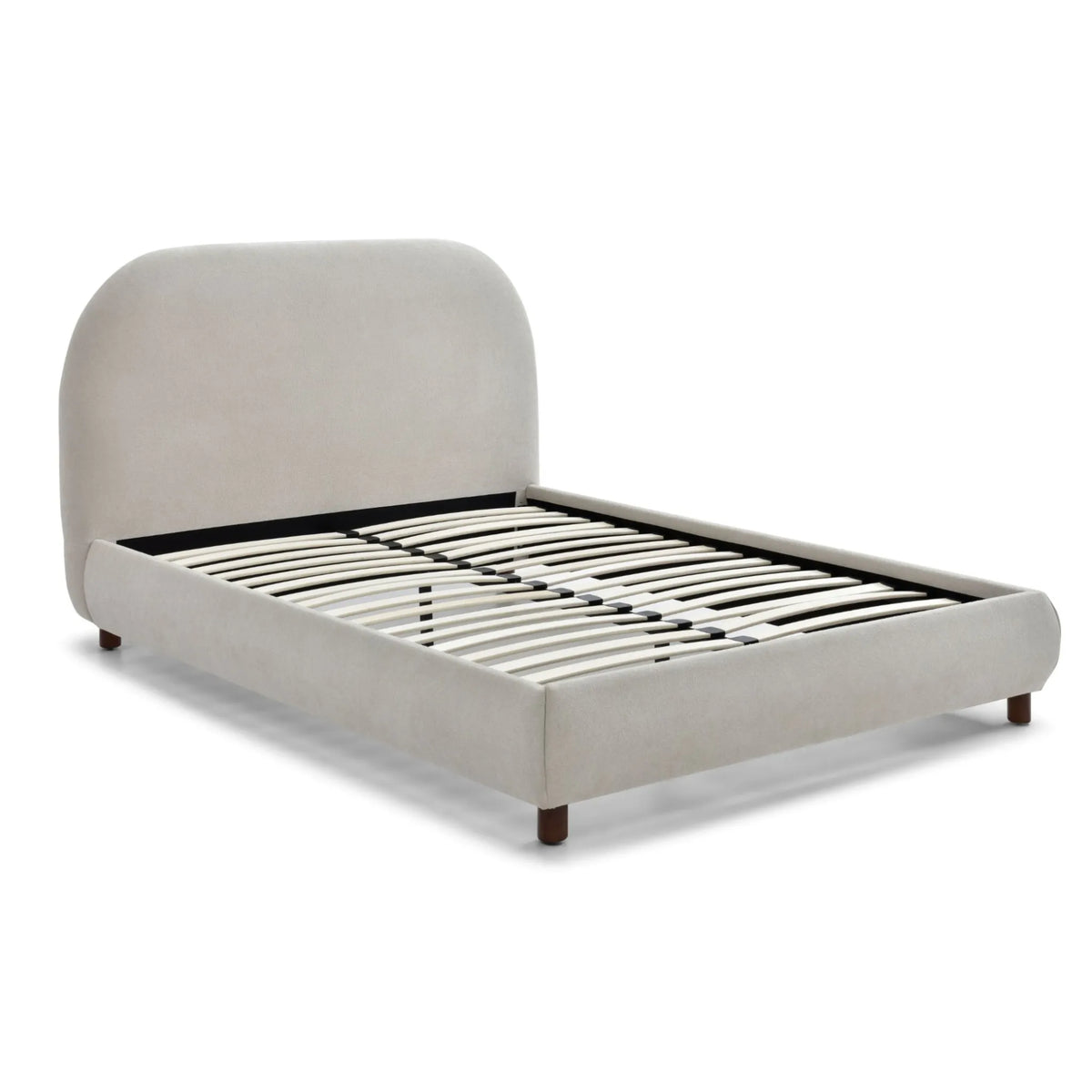 Nora Oatmeal Boucle Bed – studio isolated bed frame