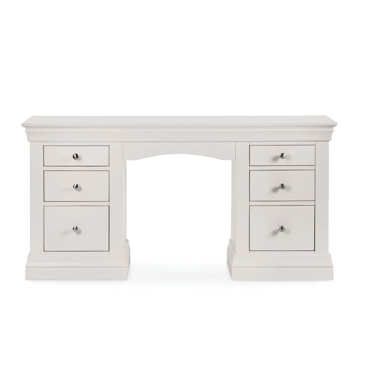 Clermont Grey Wooden 6-Drawer Dressing Table – front view on white background