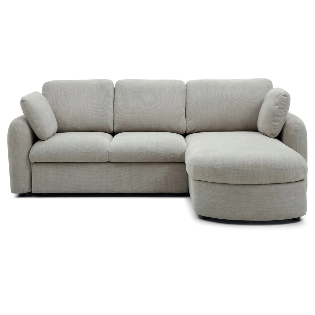 Mallory Taupe Corner Sofa Bed – studio isolated view, versatile living room addition