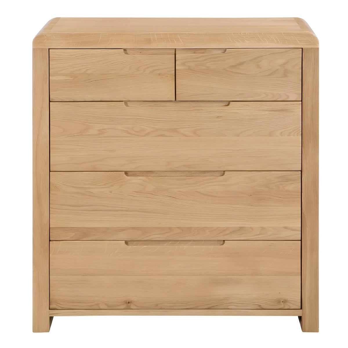 Curve Oak 5-Drawer Chest – front view