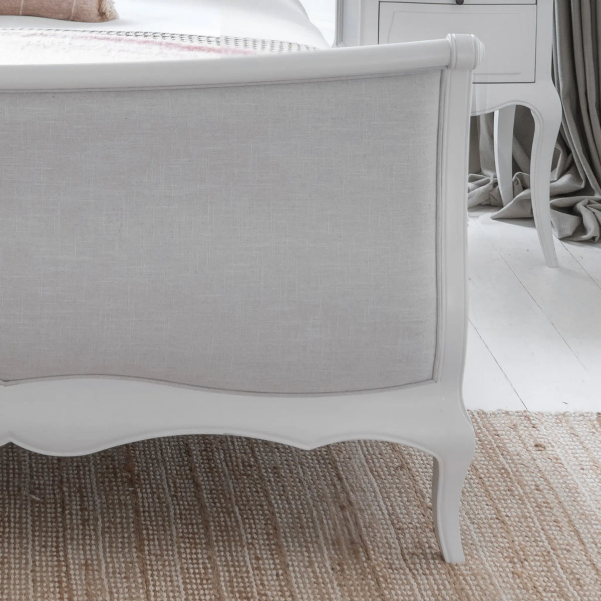 Amelie White Upholstered Wooden Bed