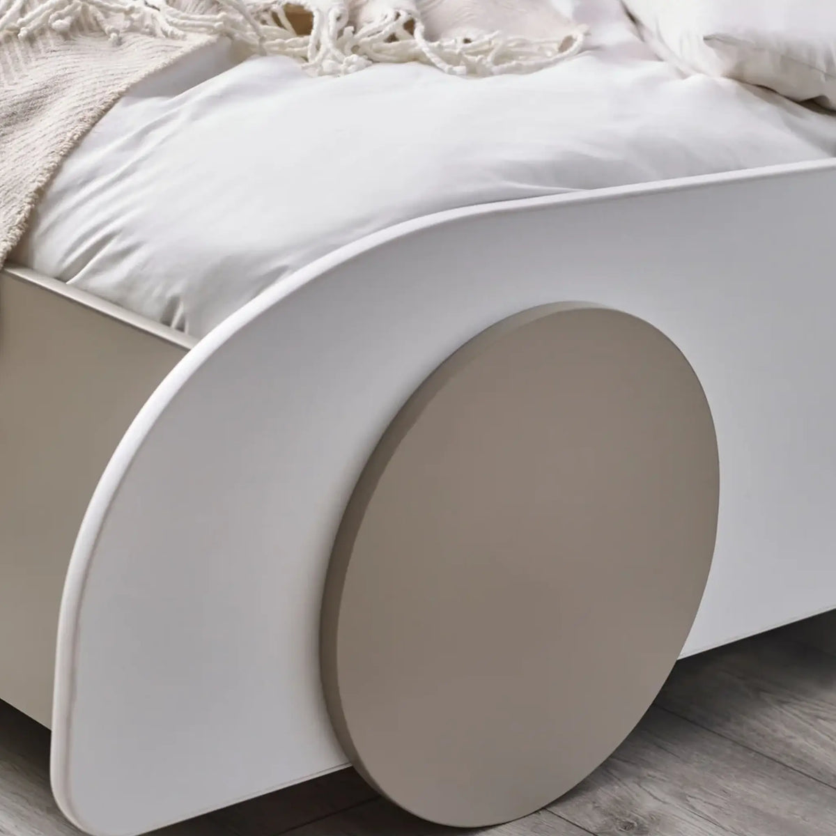 Atlantis White Wooden Car Toddler Bed