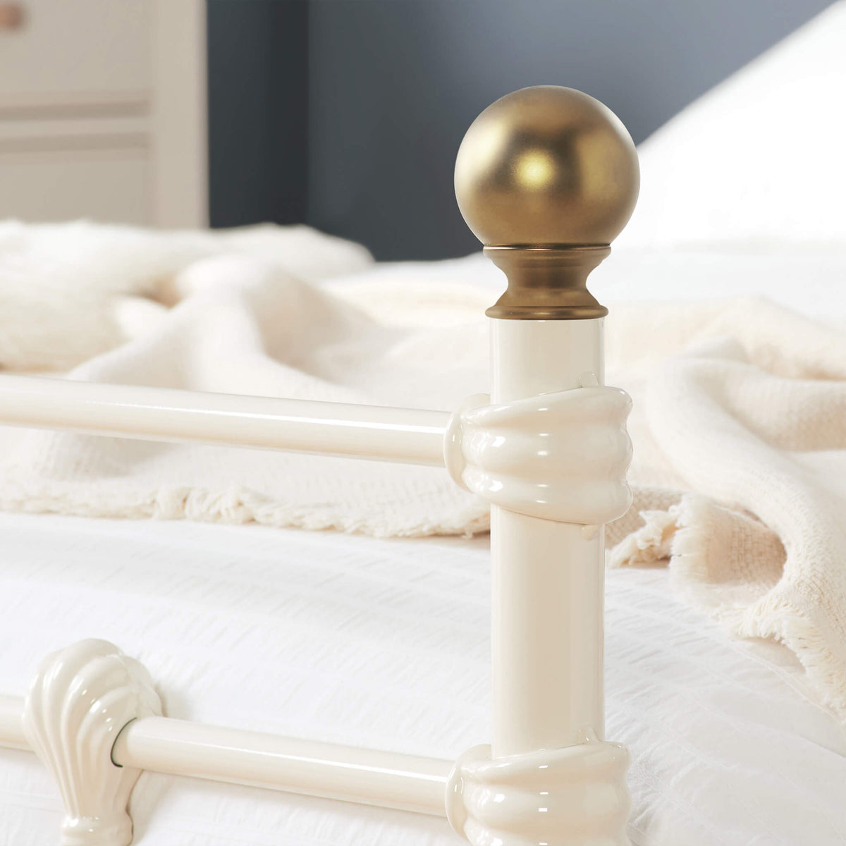 Atlas Cream Metal Bed Frame