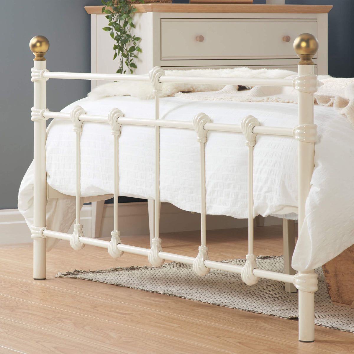 Atlas Cream Metal Bed Frame