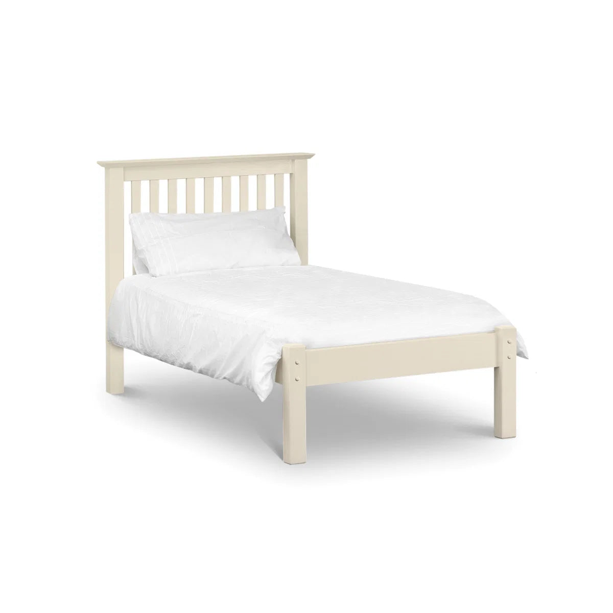 Barcelona Stone White Wooden Low End Bed