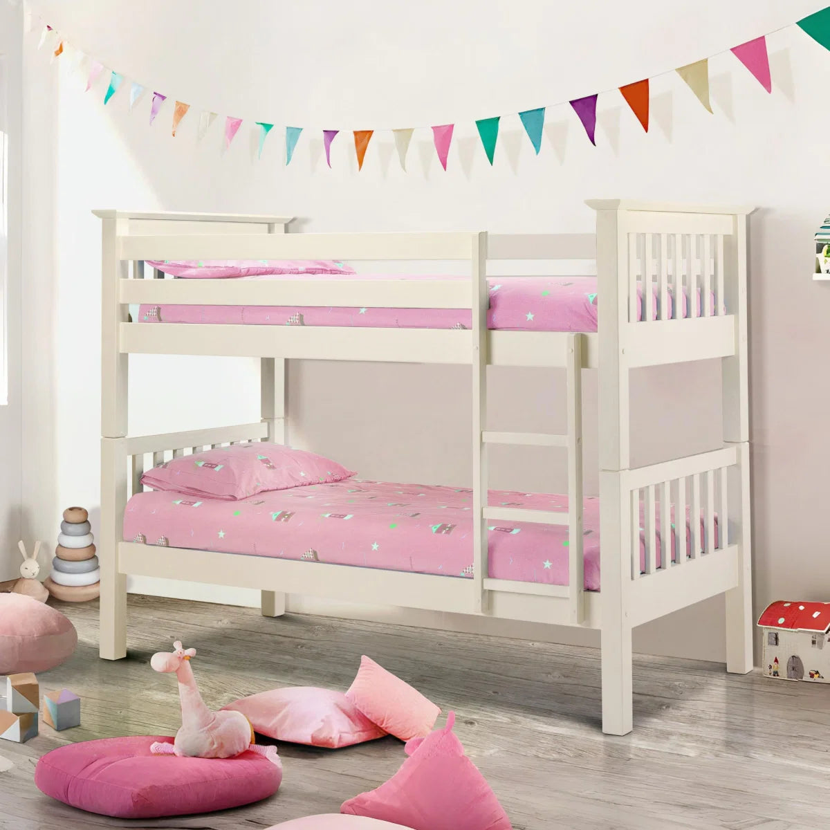 Barcelona White Wooden Bunk Bed