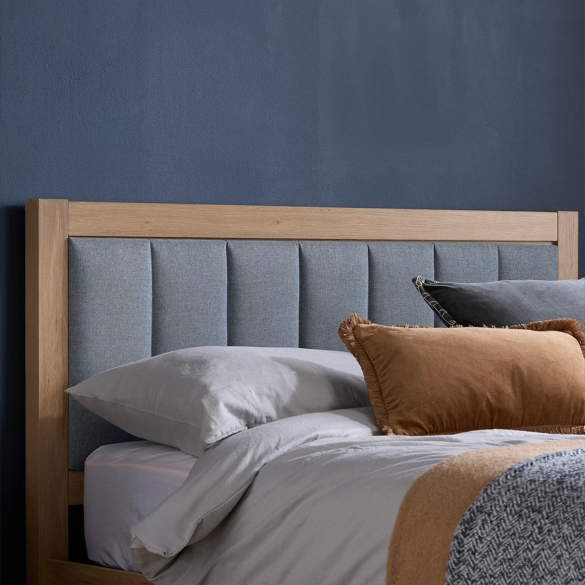 Belmont Grey Upholstered Wooden Ottoman Bed