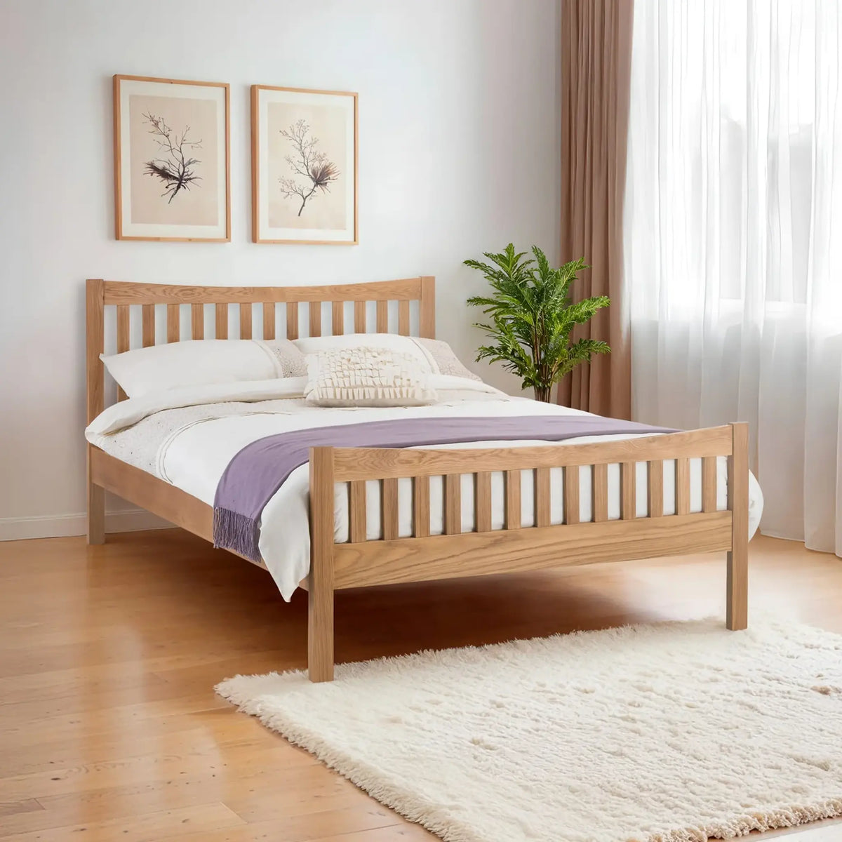 Bergamo Oak Wooden Bed