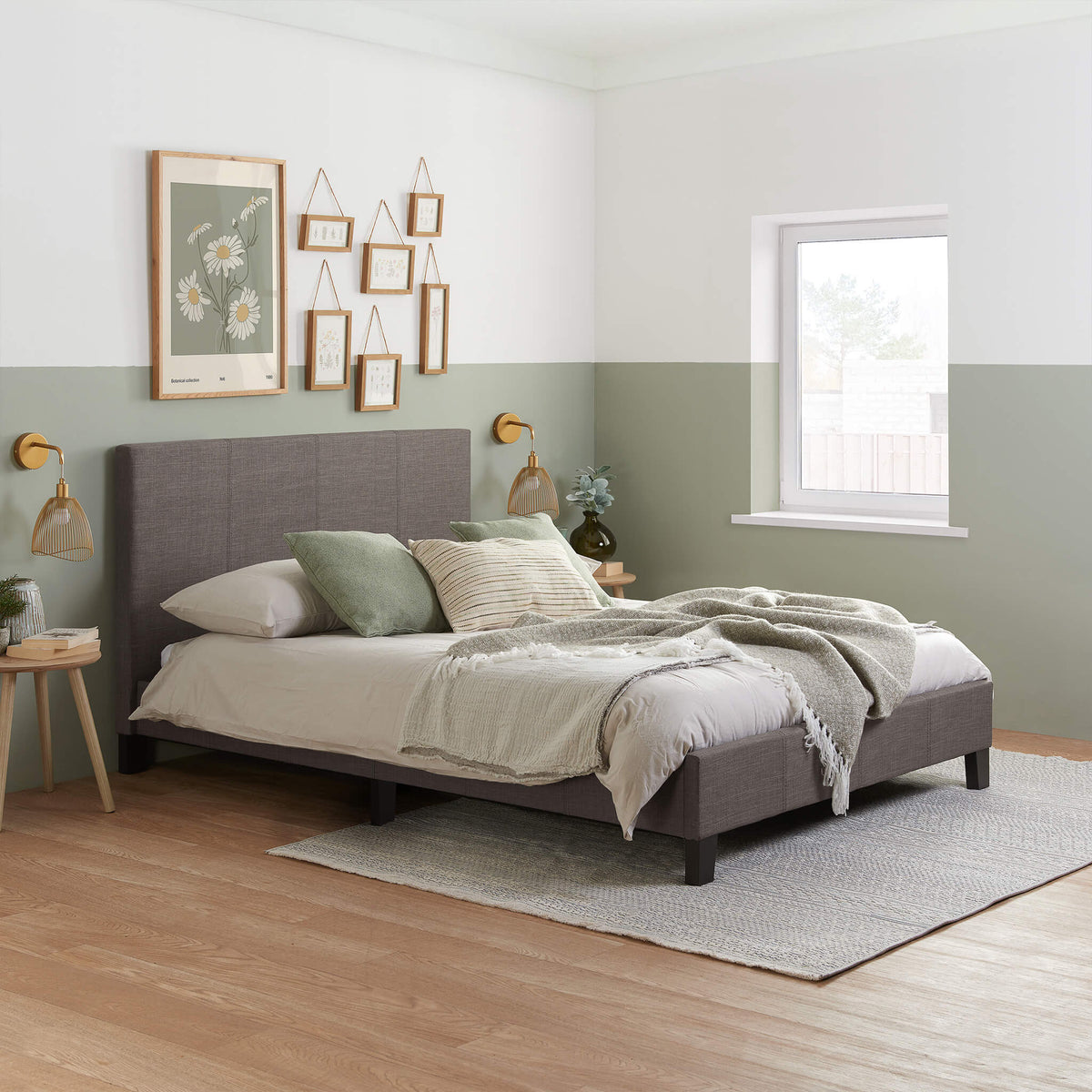Berlin Grey Fabric Bed Frame