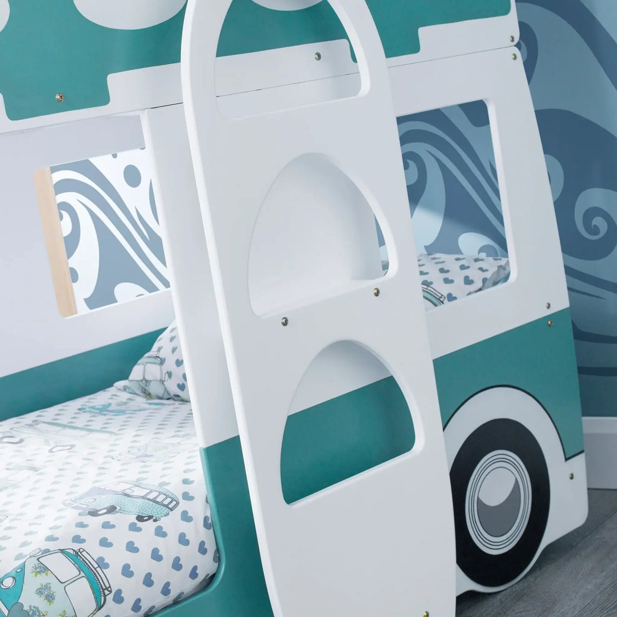 Campervan Teal Wooden Bunk Bed