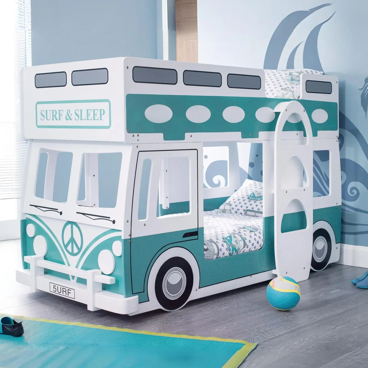 Campervan Teal Wooden Bunk Bed
