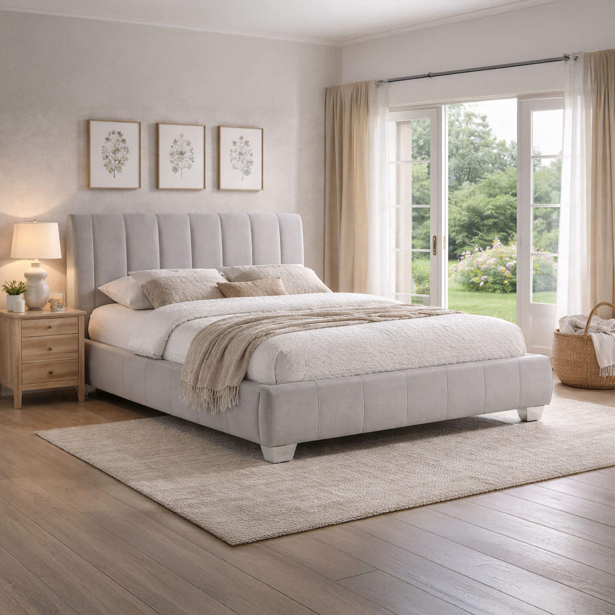 Cayenne Sand Fabric Bed Frame