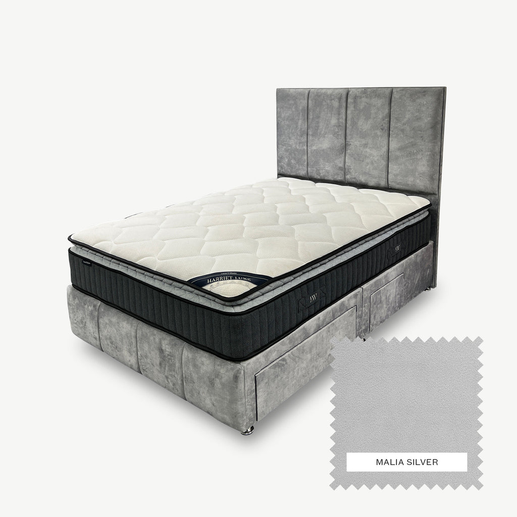 classic divan bed malia silver