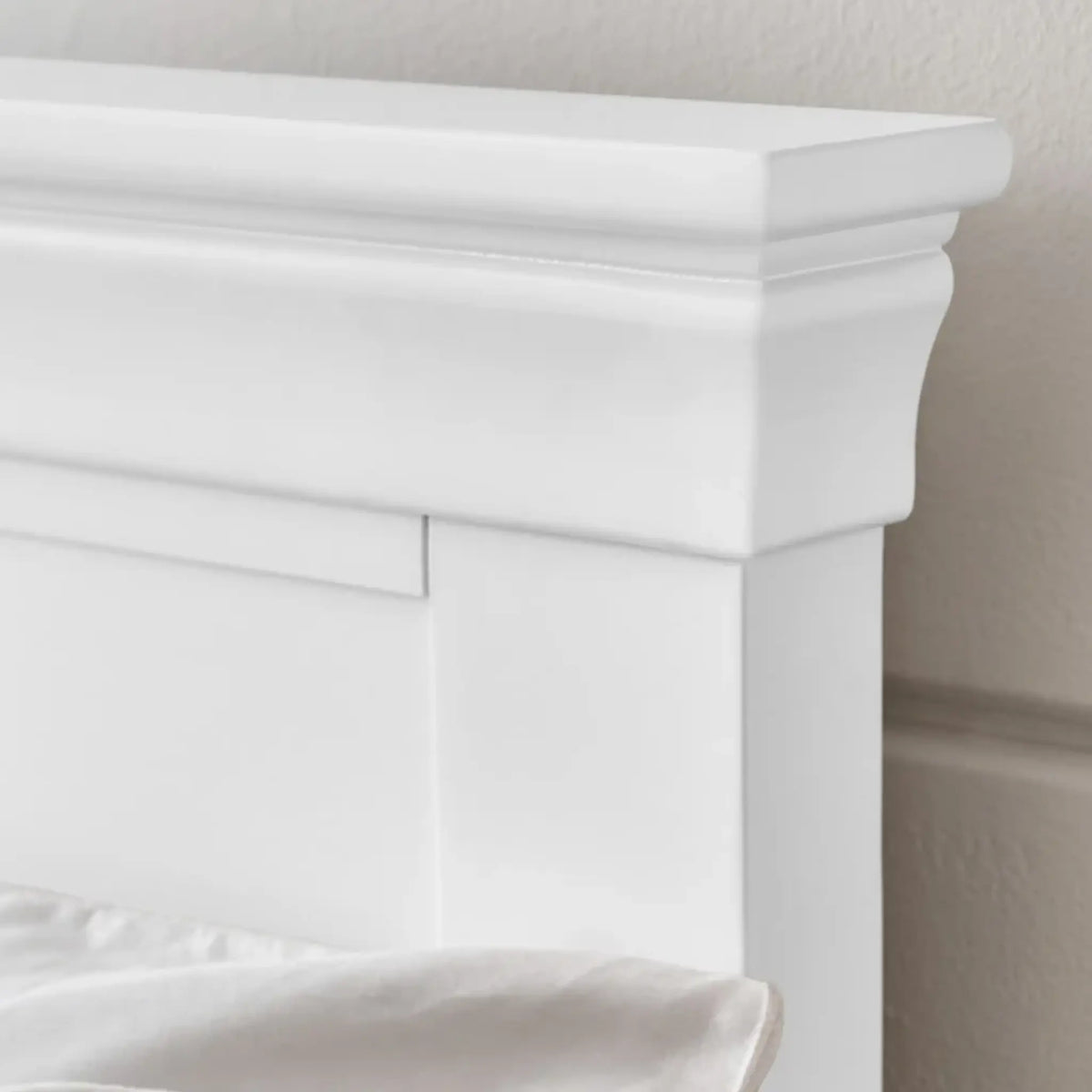 Clermont White Wooden Bed