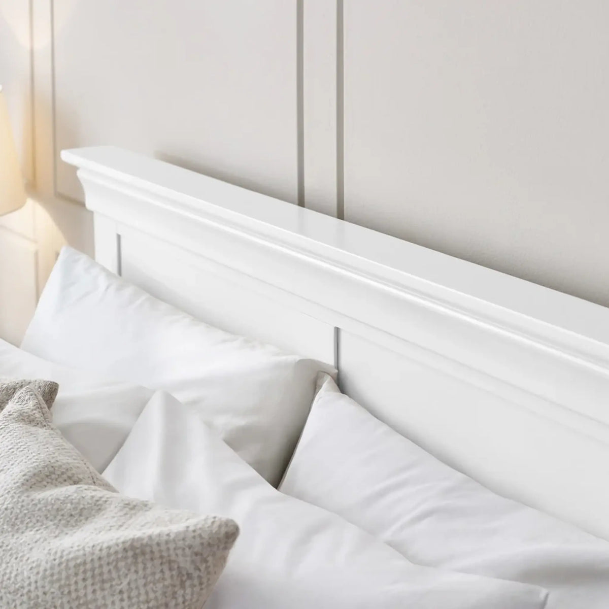 Clermont White Wooden Bed