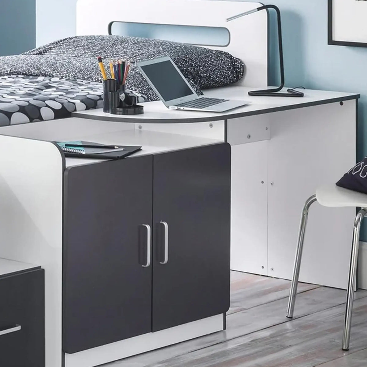 Cookie White and Grey Wooden Cabin Bed