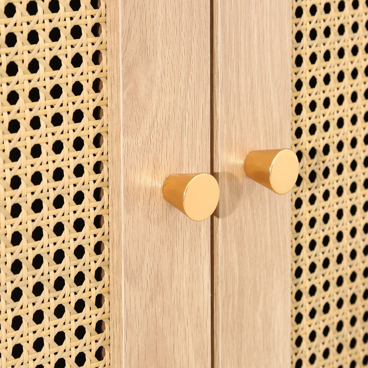 Croxley Rattan Wardrobe Black Handles