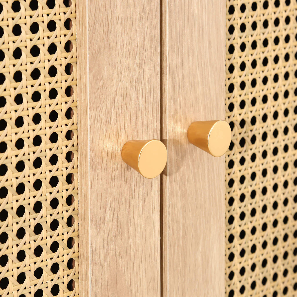 Croxley 2 Door 1 Drawer Rattan Wardrobe Handle Detail