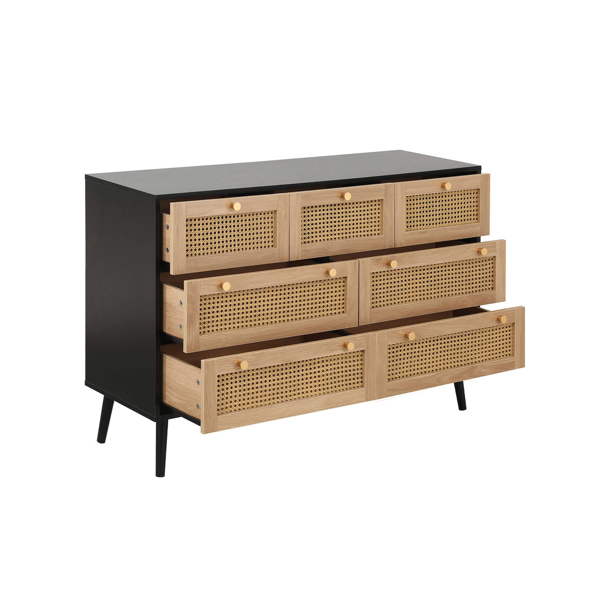 Croxley Drawer Rattan Chest Black