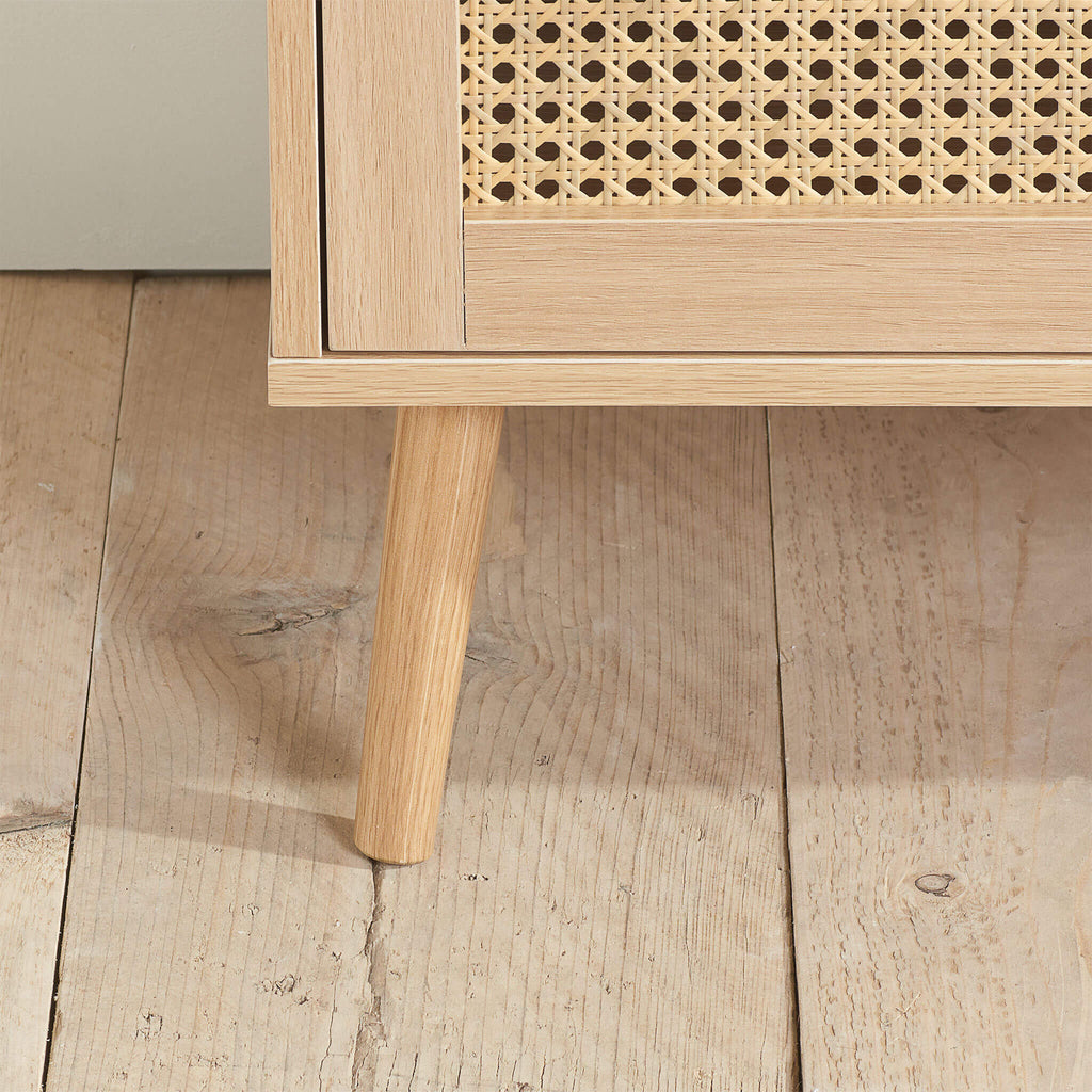 Croxley drawer Rattan Chest Oak Foot