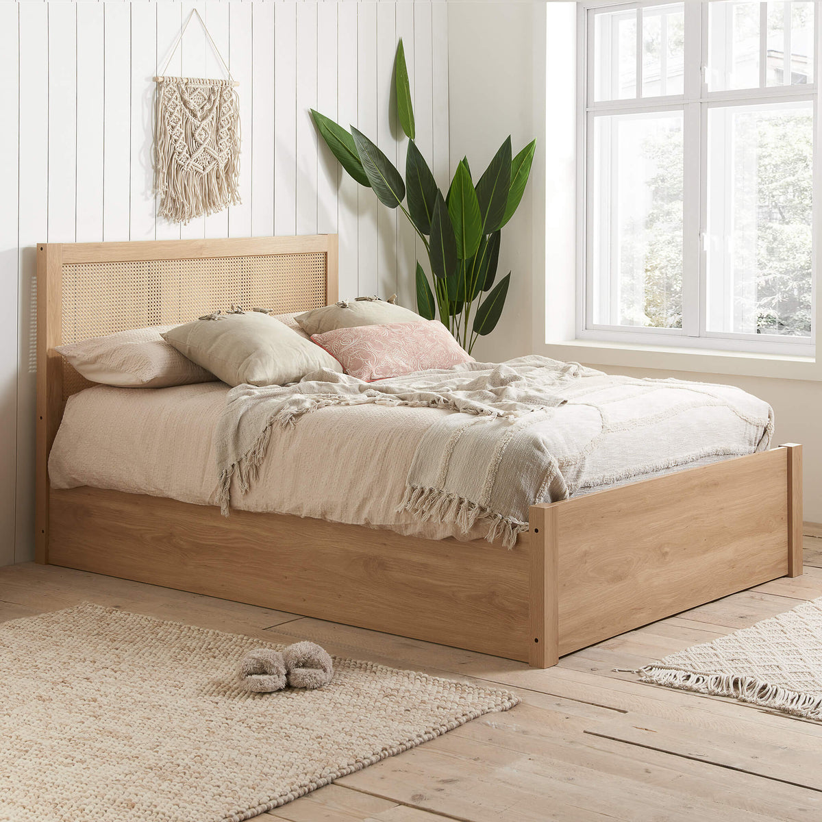 Croxley Oak Rattan Ottoman Bed