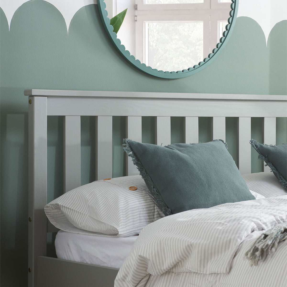 denver bed grey headboard