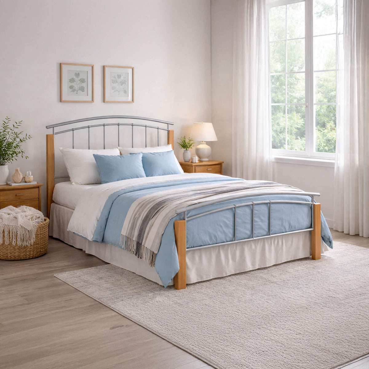 Dili Silver Metal Bed Frame
