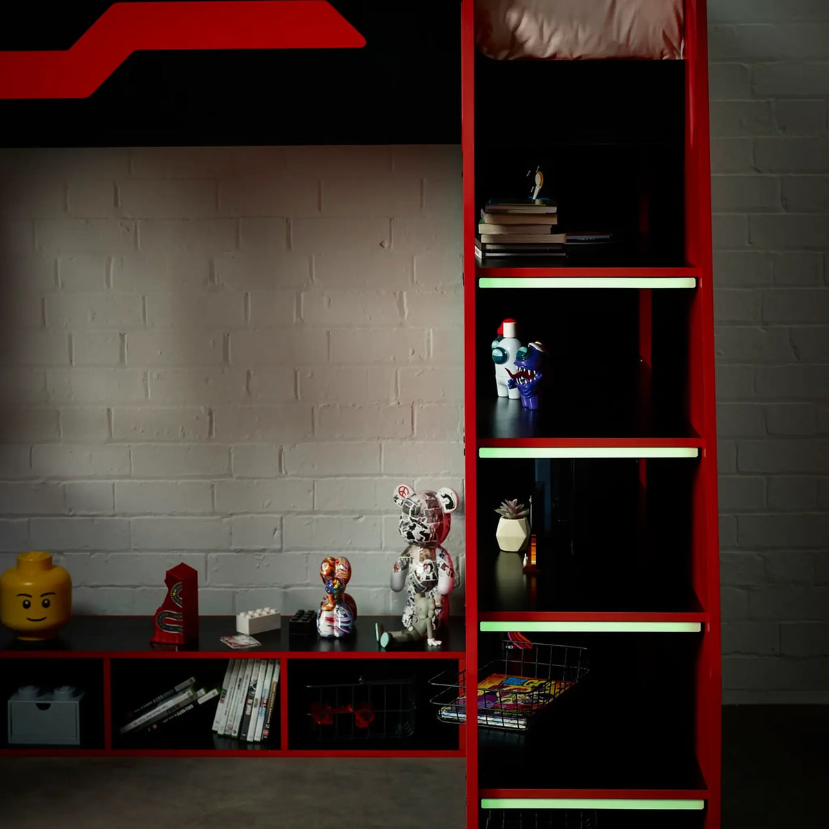 Eagle Red and Black High Sleeper Bed