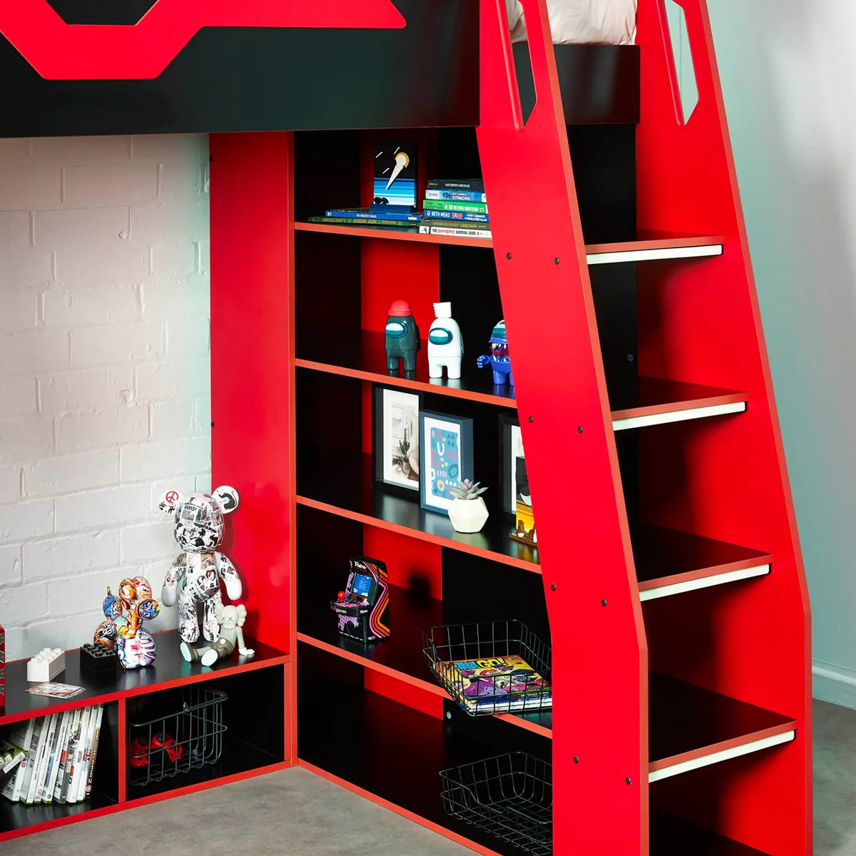 Eagle Red and Black High Sleeper Bed