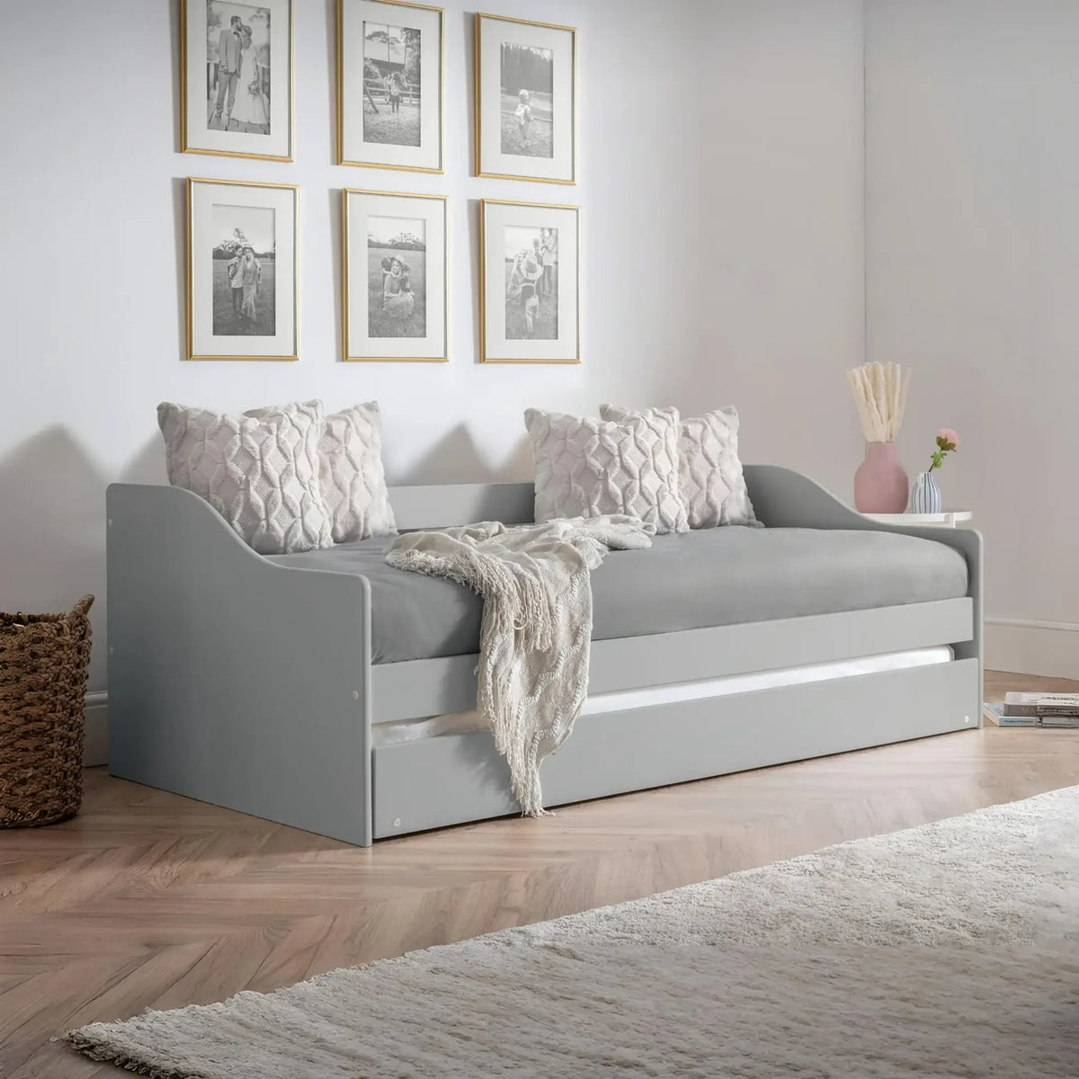 Elba Grey Wooden Guest Bed