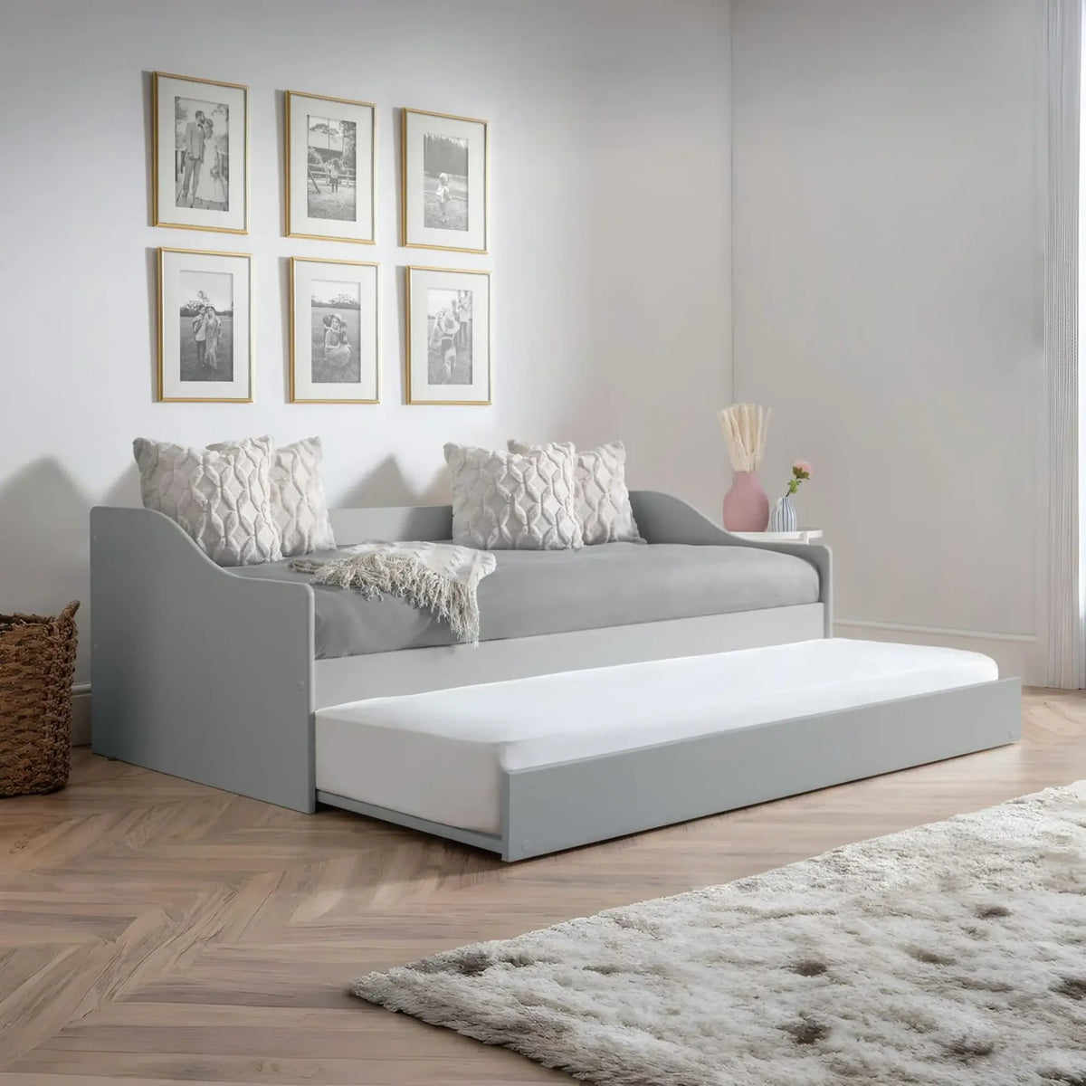 Elba Grey Wooden Guest Bed