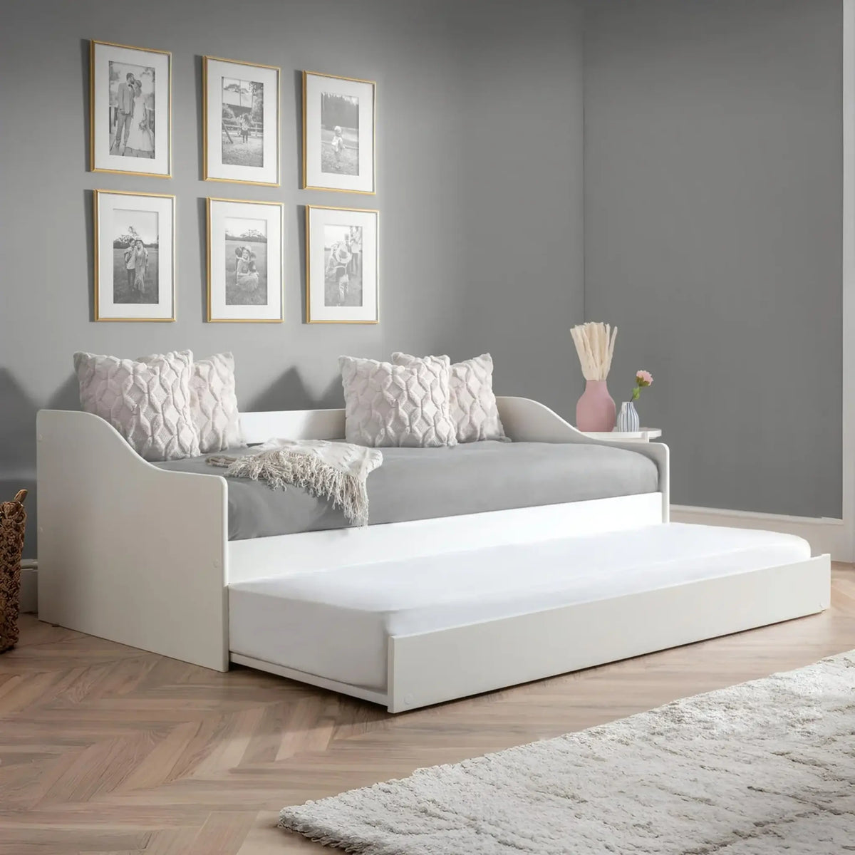 Elba White Wooden Guest Bed