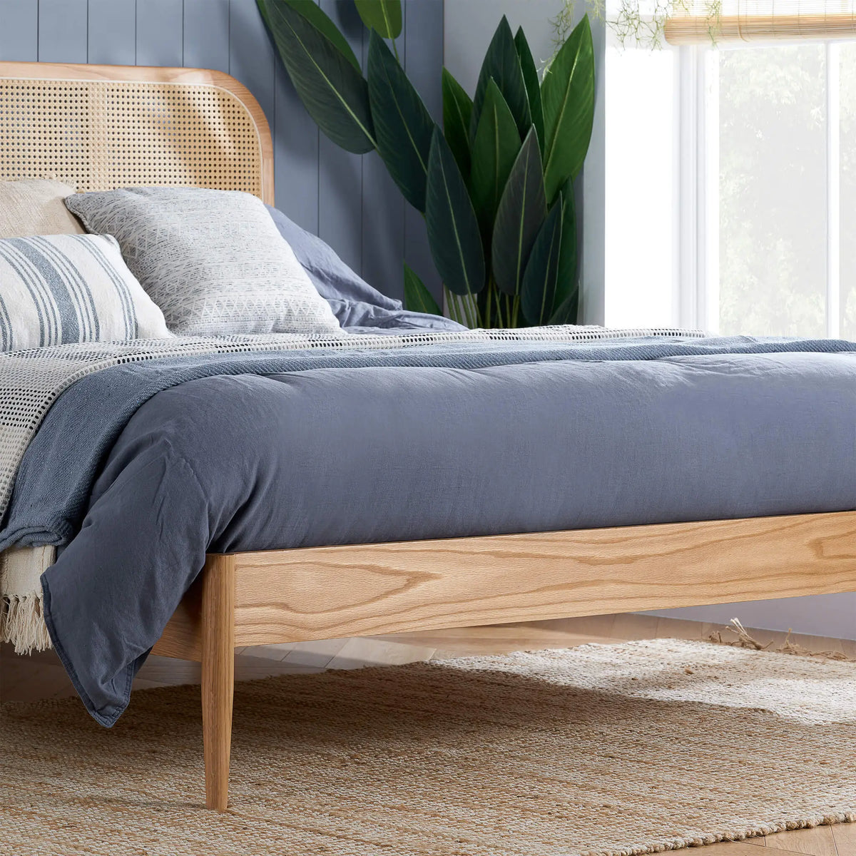 Elina Oak Rattan Bed