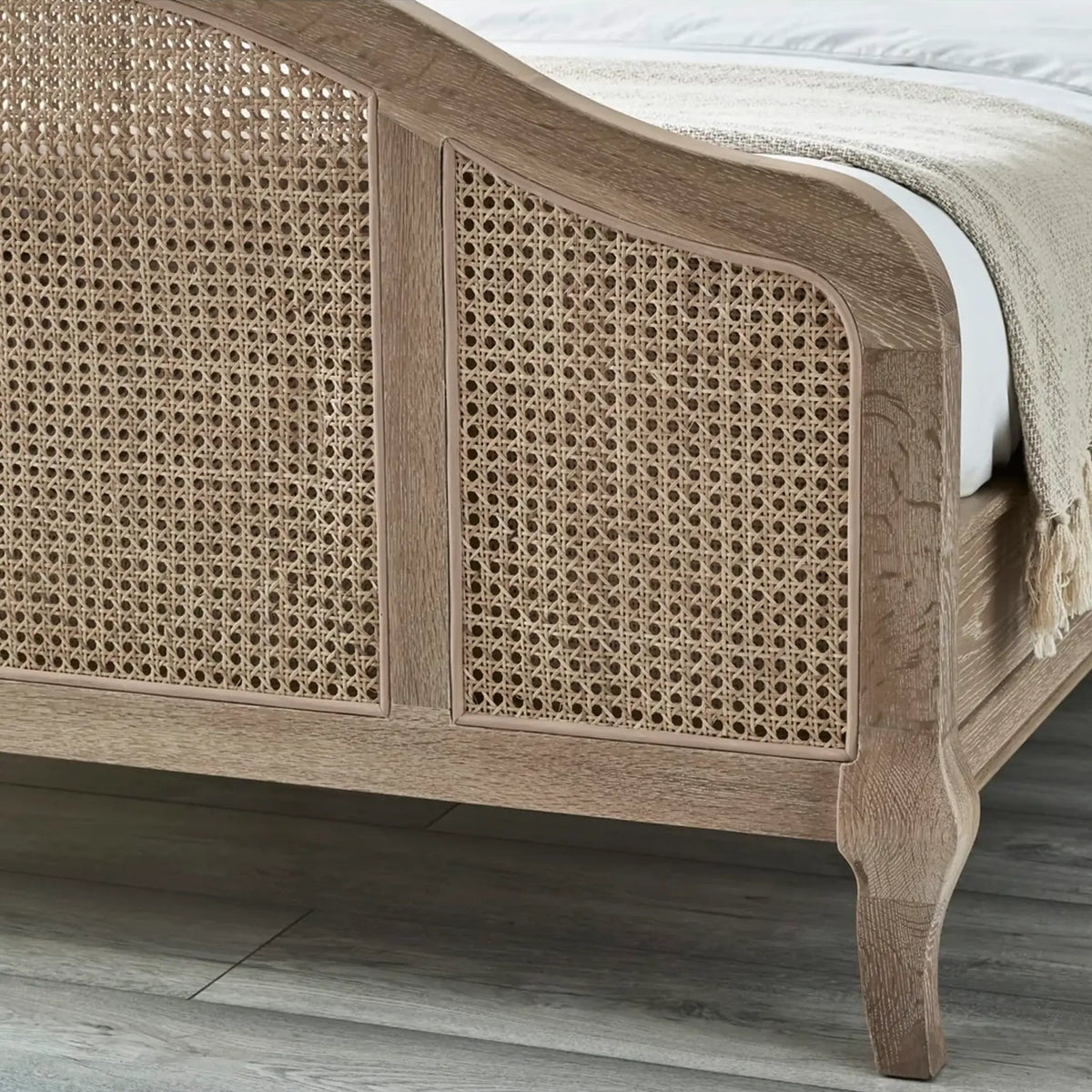 Fleur Rattan Oak Bed