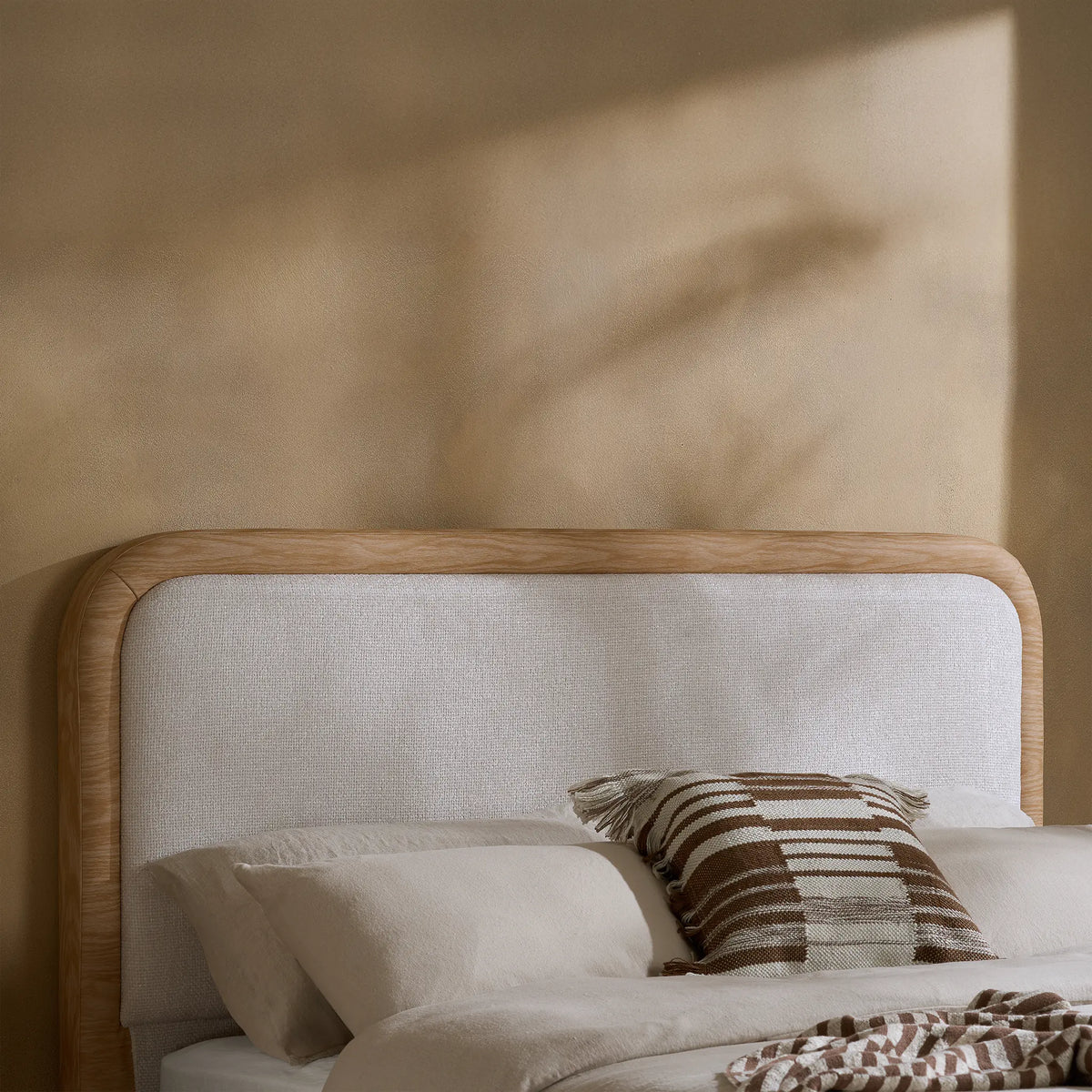 Girona White Upholstered Bed