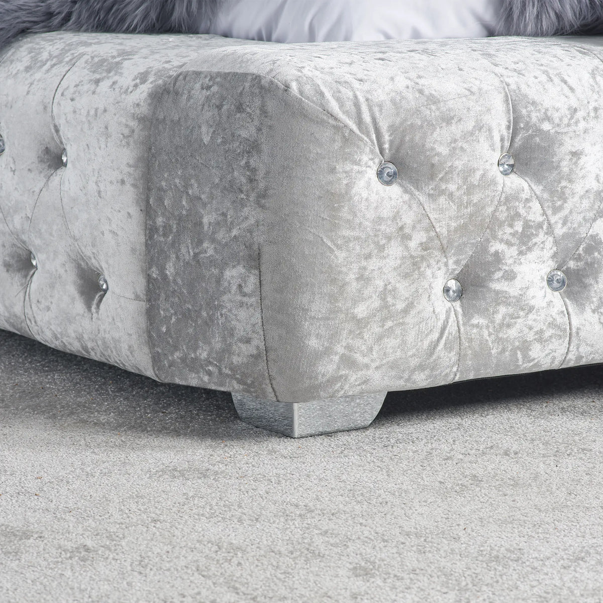 Grande Grey Upholstered Bed