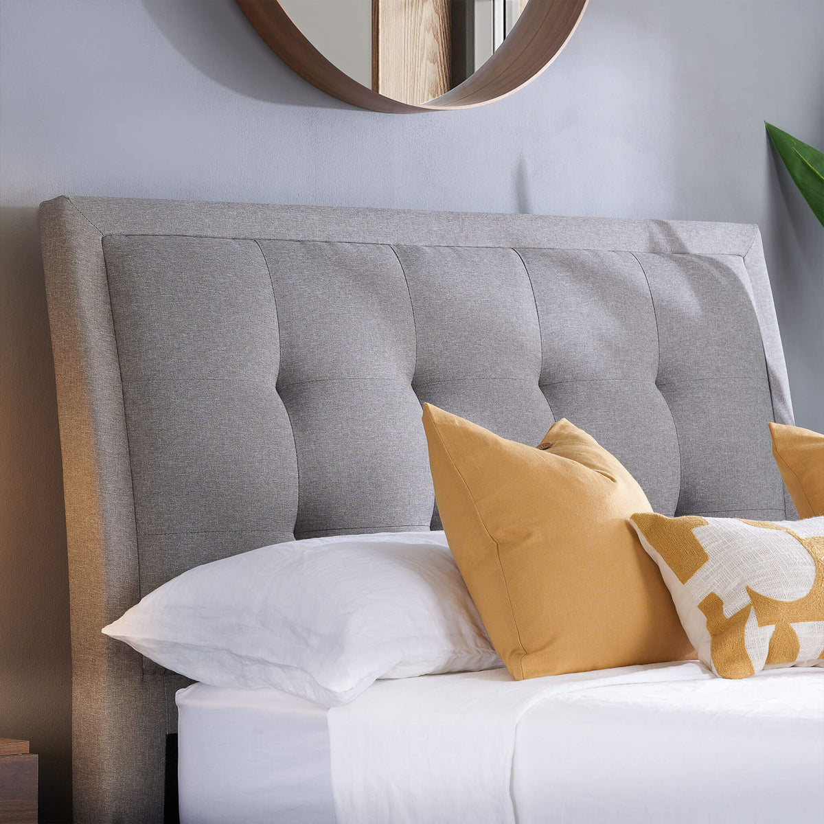 Shelby Grey Fabric Bed