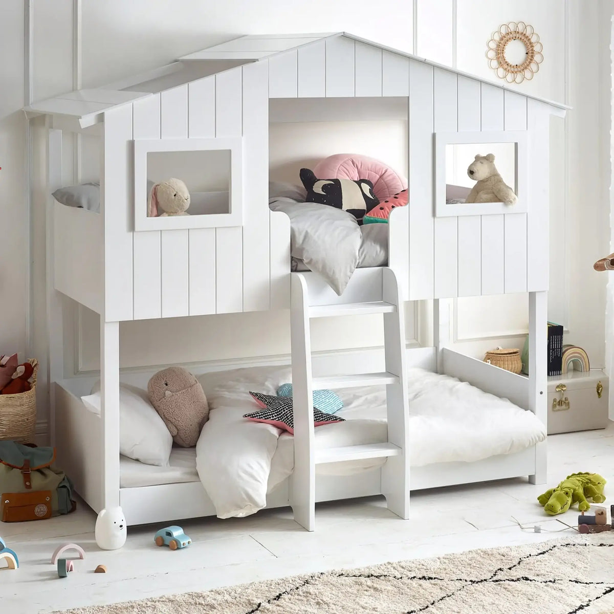 Willow Treehouse White Wooden Bunk Bed