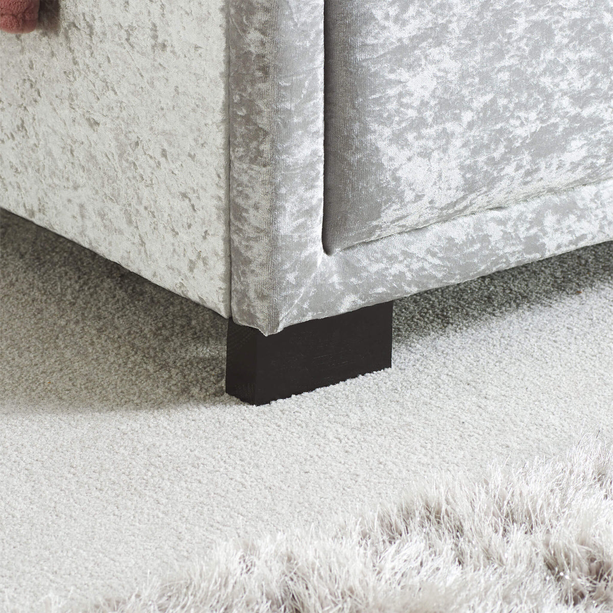 Hannover Steel Crushed Velvet Fabric Bed Frame