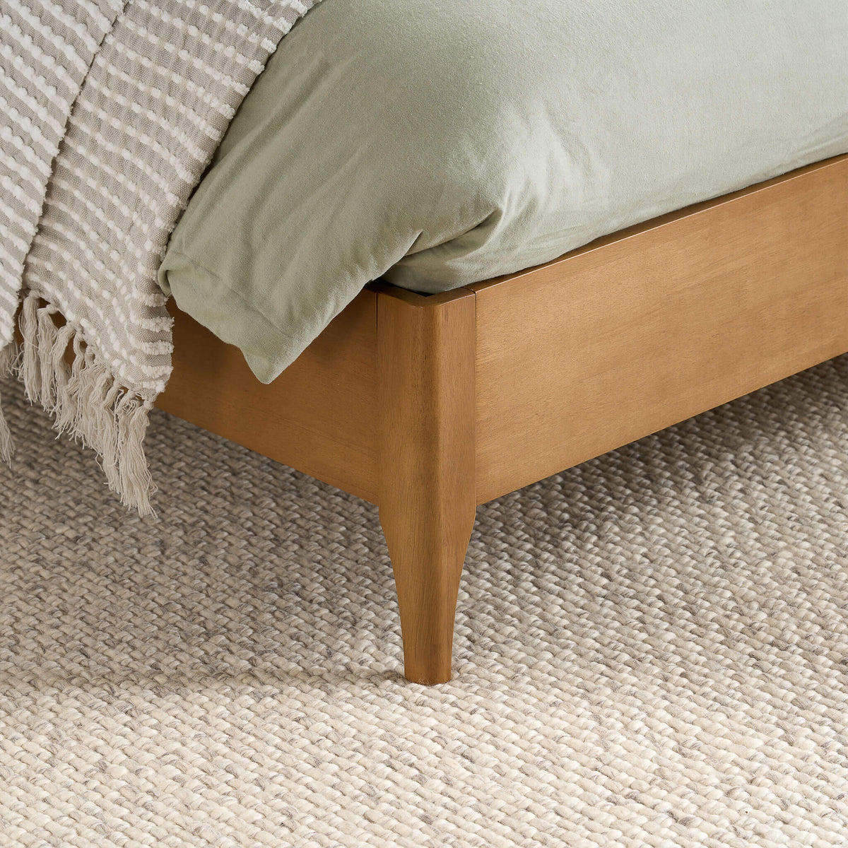 Hatti Cream Wooden Upholstered Bed