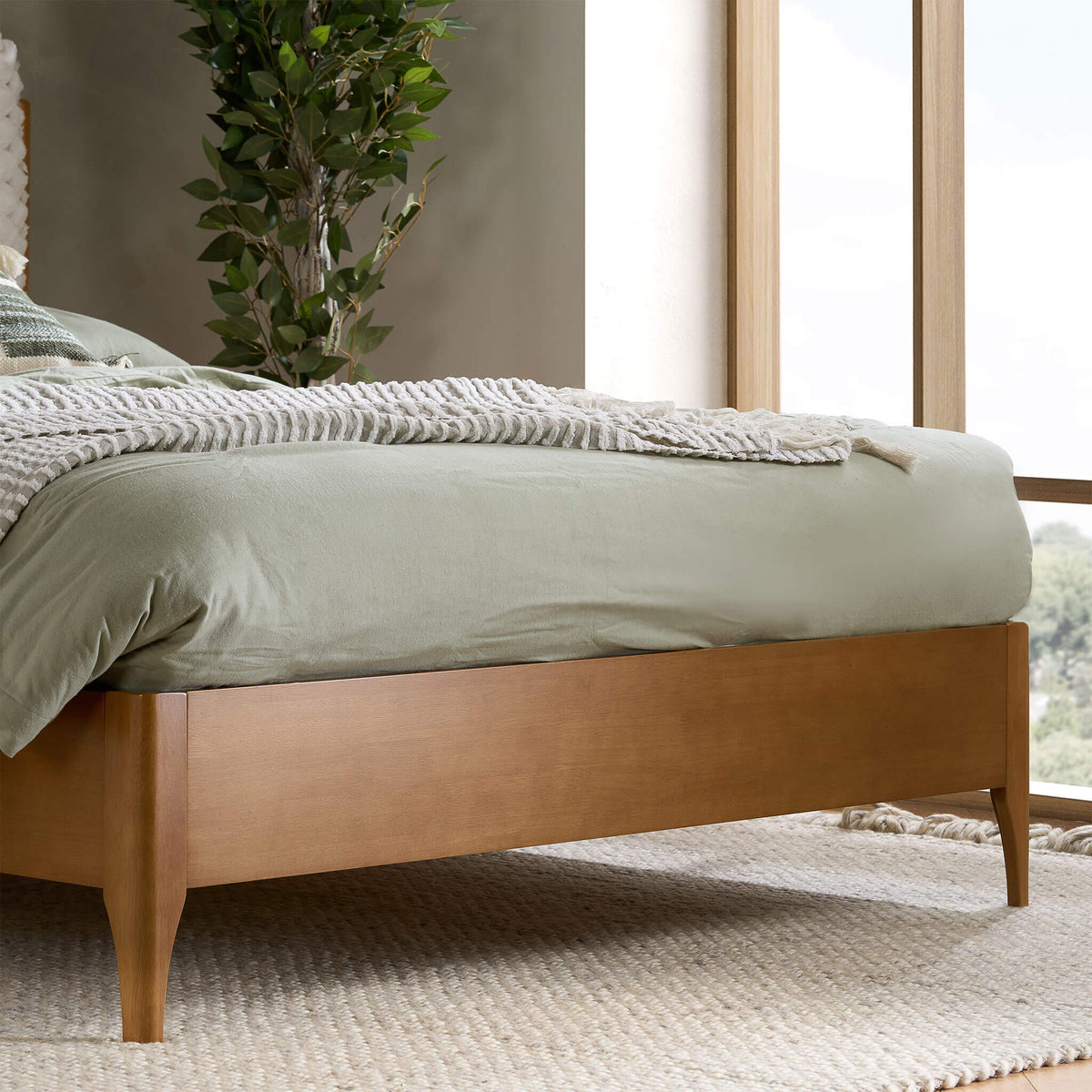 Hatti Cream Wooden Upholstered Bed