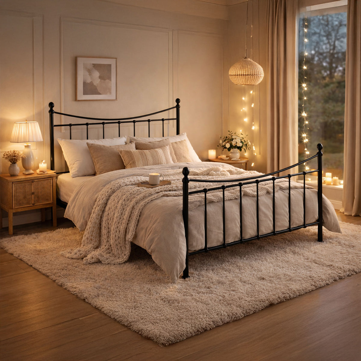 Havana Black Metal Bed Frame